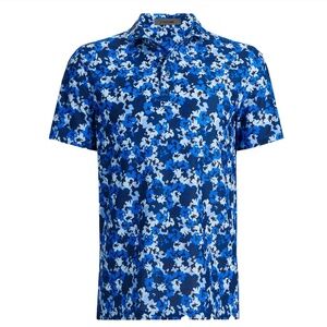 G/Fore Men's Large Racer Blue Camo Floral Polo MSRP $120